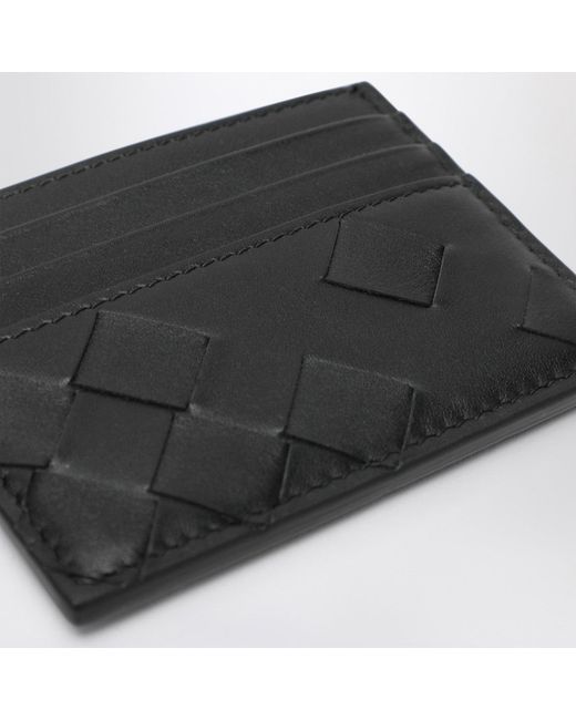 Bottega Veneta Black Intrecciato Leather Card Case for men