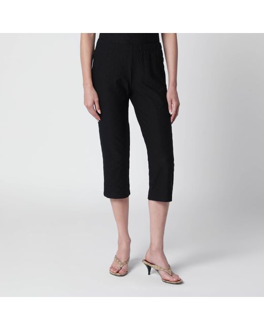 Gucci Black Gg Jacquard Jersey Pants With Elastic Waist