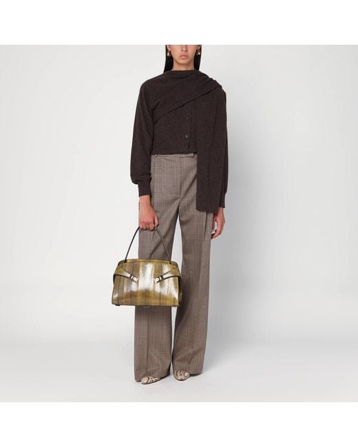 Ferragamo Brown Clay Mélange Cashmere Cardigan