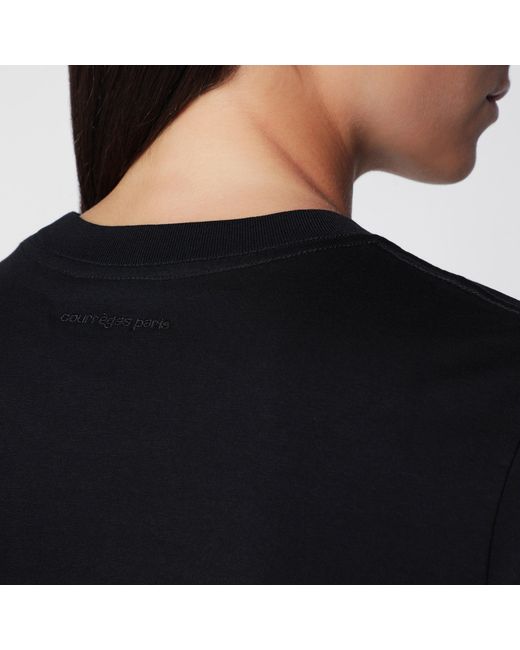 Courreges Black Ac Logo Cotton T-Shirt