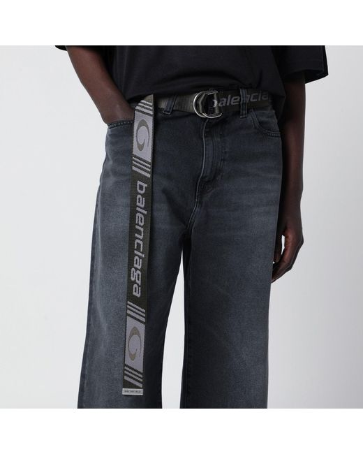 Balenciaga Metallic Khaki D-Ring Belt With Loop Sports Icon Motif for men