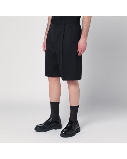 Jacquemus Black Bermuda Shorts In Wool for men