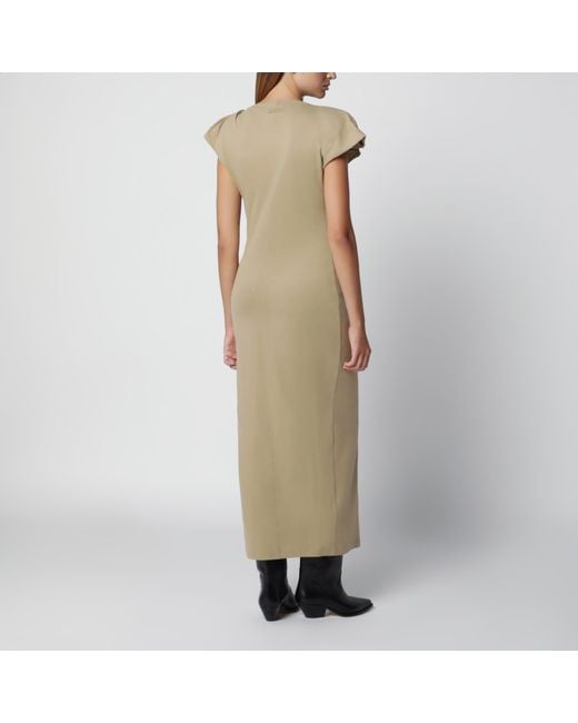 Isabel Marant Metallic Light Bronze Nadela Draped Jersey Dress
