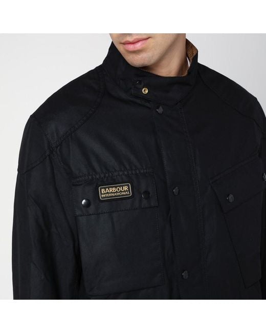 Barbour Black Waxed International Jacket for men