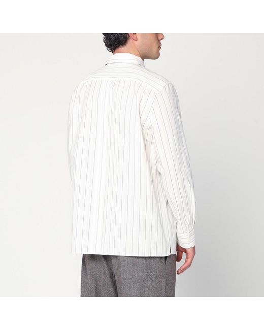 Chemise Cassandre Blanche À Rayures En Coton Saint Laurent pour homme en coloris White