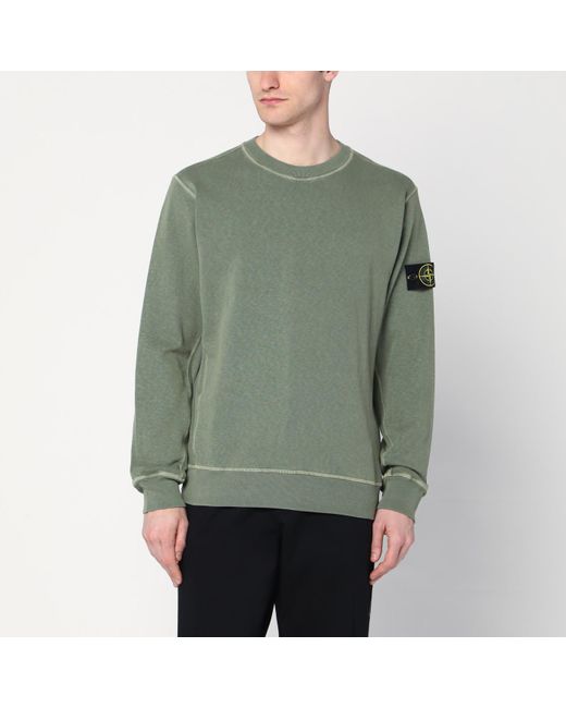 Stone Island Green Moss Cotton Sweatshirt for men