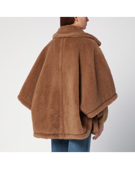 Max Mara Brown Teddy Fabric Camel-coloured Coat