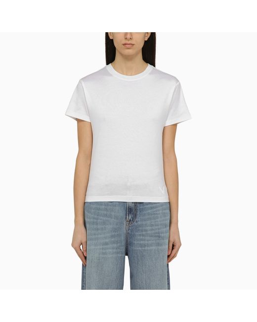 Valentino White Cotton Crew-neck T-shirt