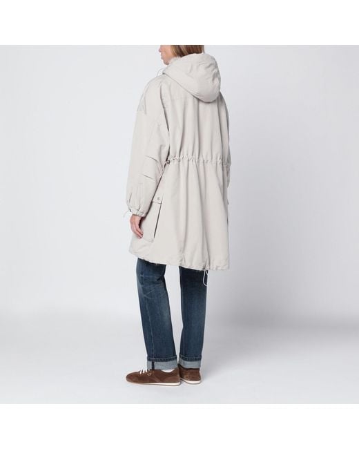Max Mara White Light Cotton Blend Parka