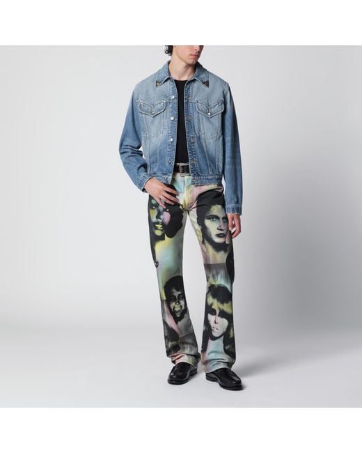 Versace Blue Medium Stonewashed Denim Jacket for men