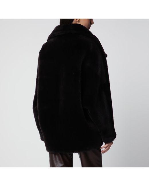 Blancha Black Chocolate Zip-Up Shearling Jacket
