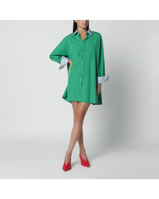 Loewe Green Cotton Shirt Dress