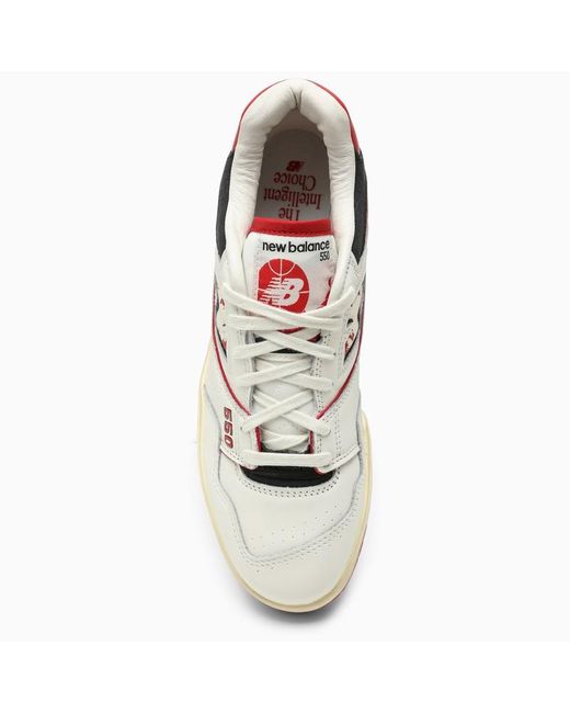 Sneaker bassa 550 bianca/rossa vintage di New Balance in White da Uomo