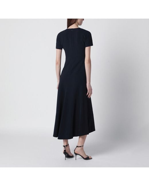 Victoria Beckham Blue Blaire Dress With Gathered Waist