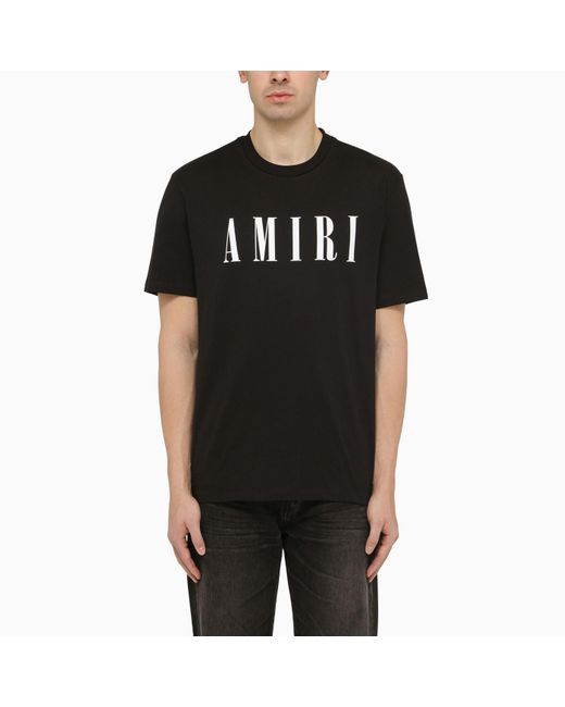 Amiri Black Cotton T Shirt With Logo for men
