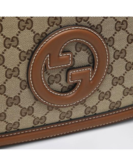 Borsa a meno media blondie in tessuto gg di Gucci in Brown
