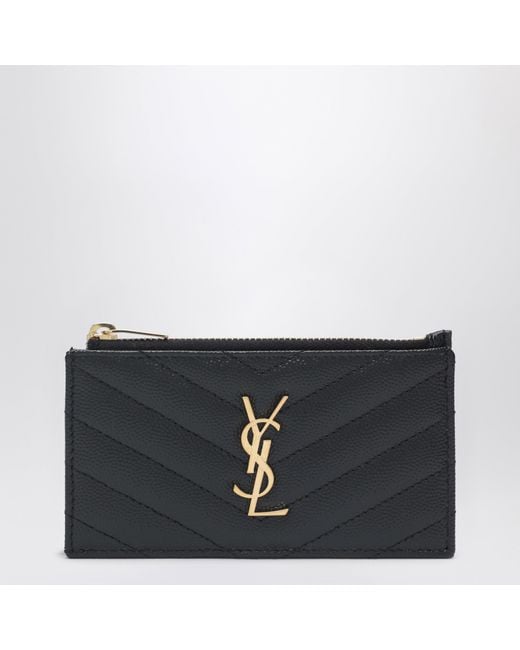 Saint Laurent Black Quilted Cassandre Card Holder