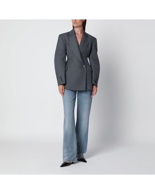 Source Unknown Gray Martha Double-Breasted Jacket