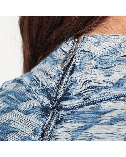 DIESEL Blue Patterned Turtleneck Sweater