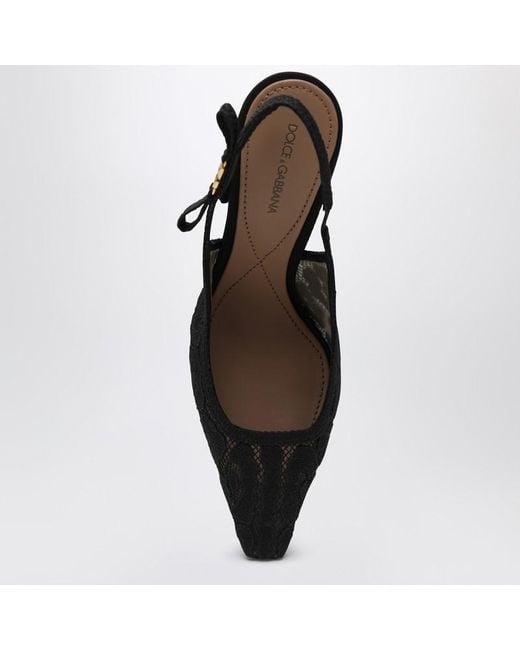 Pumps Slingback Dg Con Pizzo di Dolce & Gabbana in Black