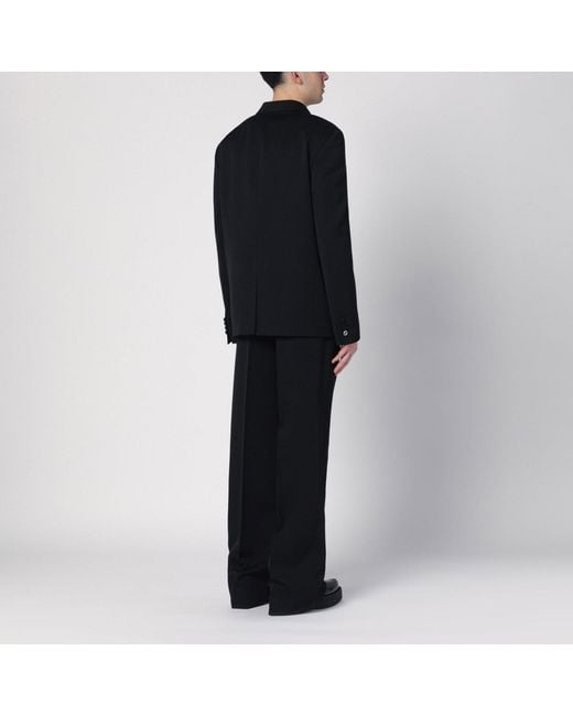 Gucci Black Double-Breasted Wool Suit for men