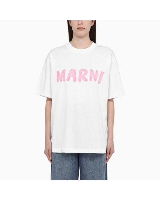Marni White T-shirt With Logo-print