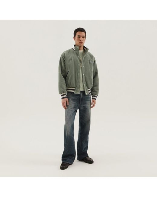 1989 STUDIO Green Light Corduroy Varsity Jacket for men