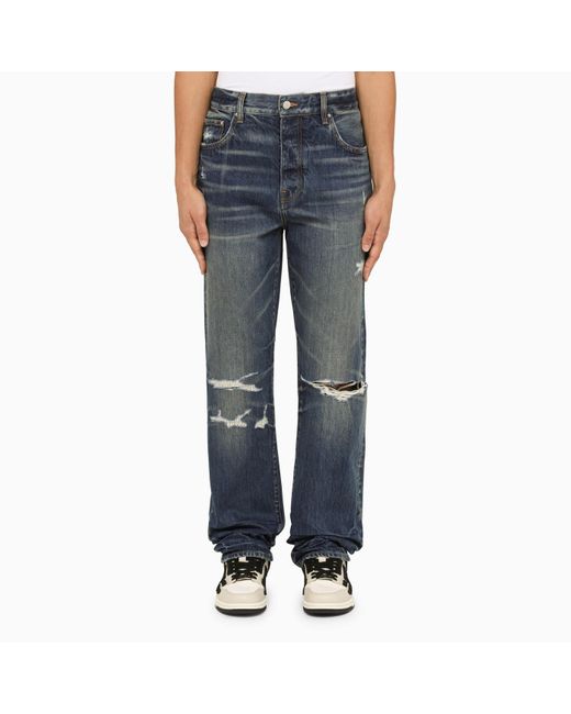 Amiri Blue Jeans With Tears River Indigo for men