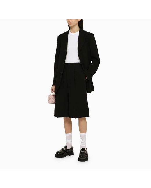 AMI Black Single-Breasted Wool Jacket