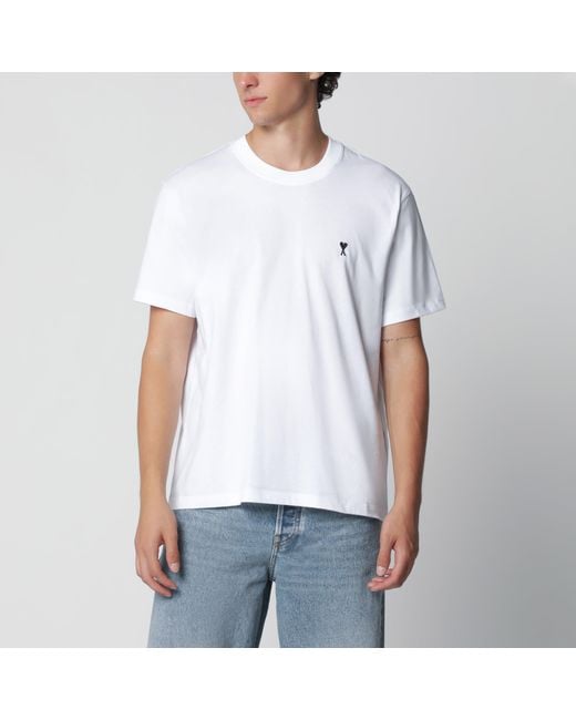 AMI White T-Shirt Ami De Coeur for men