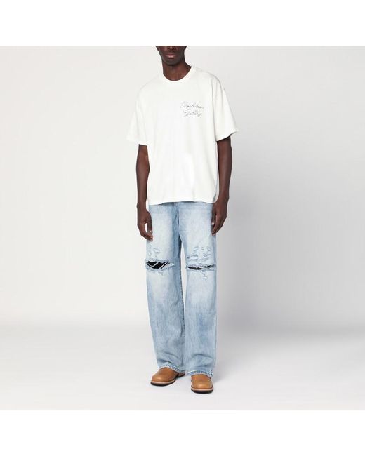 Jeans slavato con strappi di Basketcase Gallery in Blue da Uomo