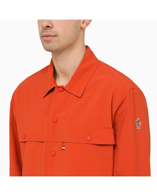 Giacca camicia nax rossa di 3 MONCLER GRENOBLE in Orange da Uomo