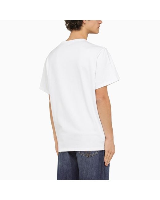 Alexander McQueen White Alexander Mc Queen T Shirt With Logo Embroidery for men