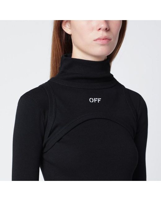 Abito midi in cotone con logo di Off-White c/o Virgil Abloh in Black