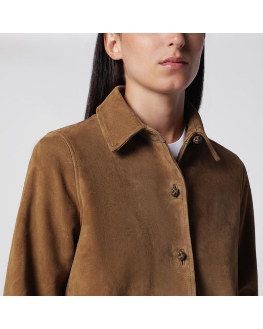 Rohe Brown Sage Suede Overshirt