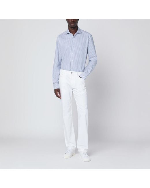 Xacus Blue Striped Travel Shirt for men