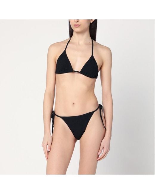 Hunza G Black Gina Triangle Bikini Set