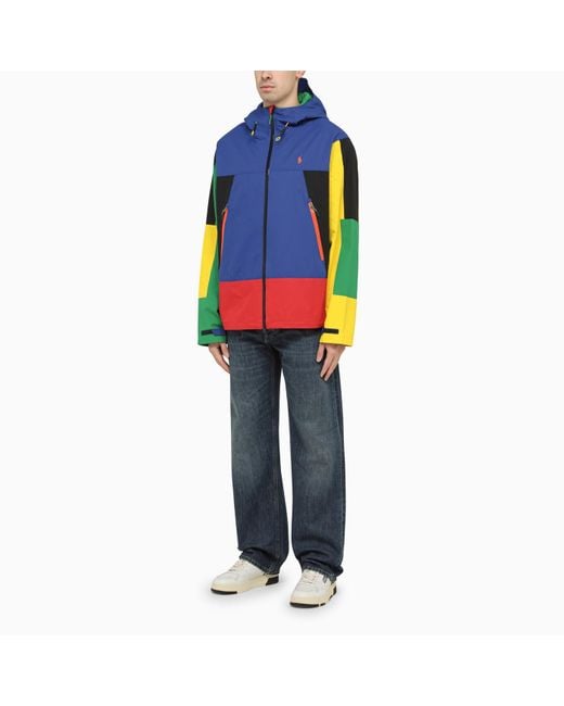Polo Ralph Lauren Blue Multicoloured Recycled Polyester Jacket for men