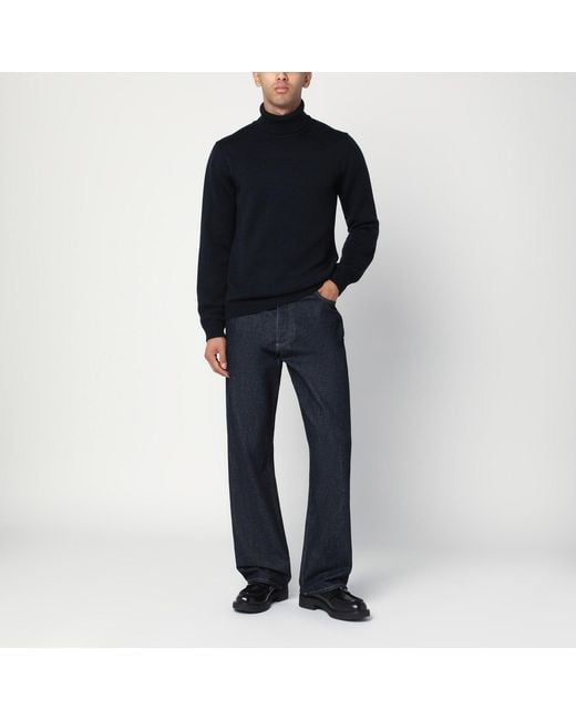 Roberto Collina Blue Wool Turtleneck Sweater for men