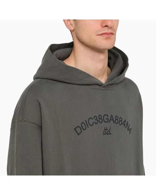 Felpa girocollo grigia con logo di Dolce & Gabbana in Gray da Uomo