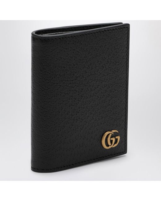 Gucci Black Gg Marmont Leather Card Holder for men