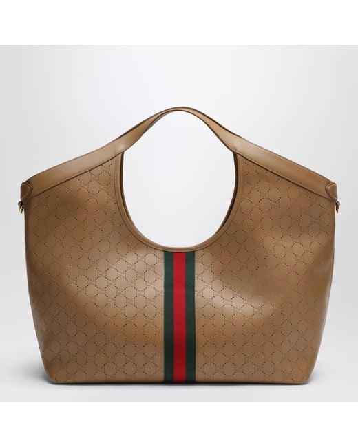 Gucci Brown Giglio Large Shopping Tote