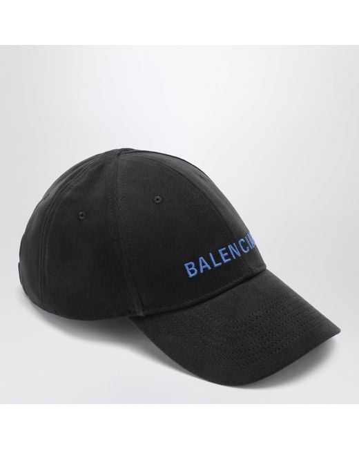 Balenciaga Black Baseball Cap With Embroidered Logo for men