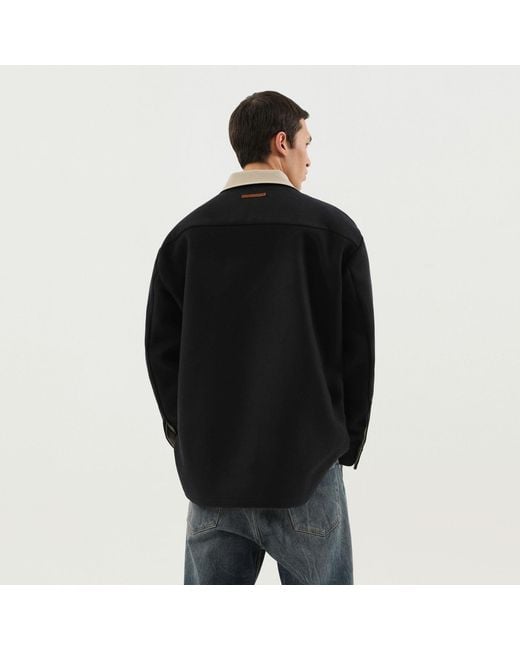 1989 STUDIO Black Shirt Jacket for men
