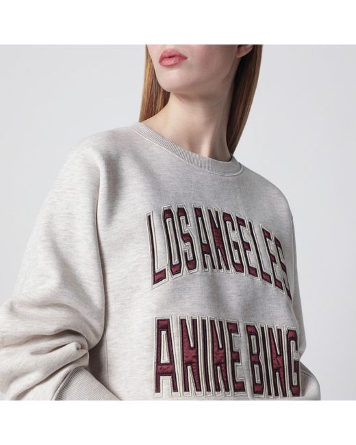 Anine Bing Gray Harry Shrunken La Mélange Sweatshirt