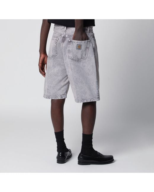 Carhartt Gray Landon Loose-Fit Denim Shorts for men