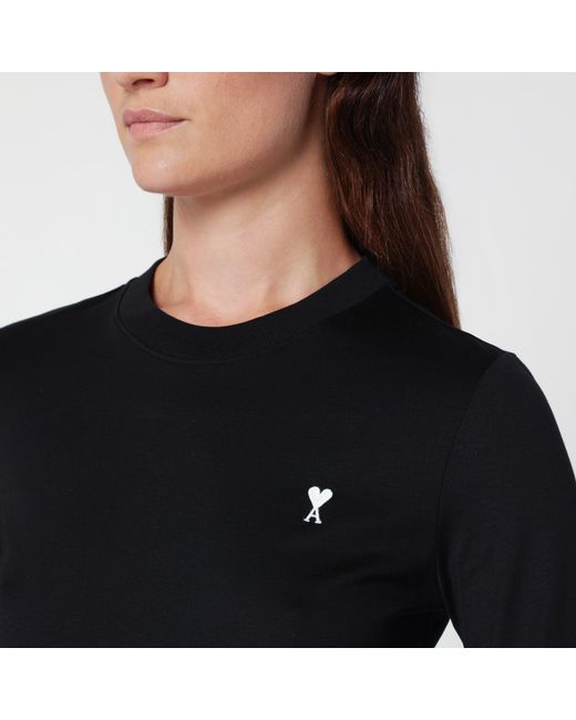 AMI Black Ami De Caur Cotton T-Shirt