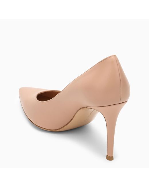 Gianvito Rossi Pink Peach Leather Pumps
