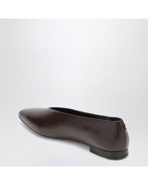 Jimmy Choo Black Chocolate Leather Margot Ballet Flats