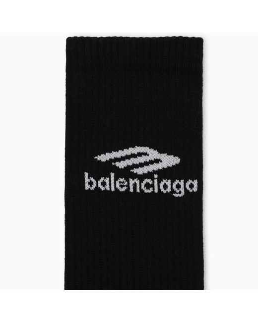 Balenciaga Black 3B Sports Icon Rib-Knit Socks for men